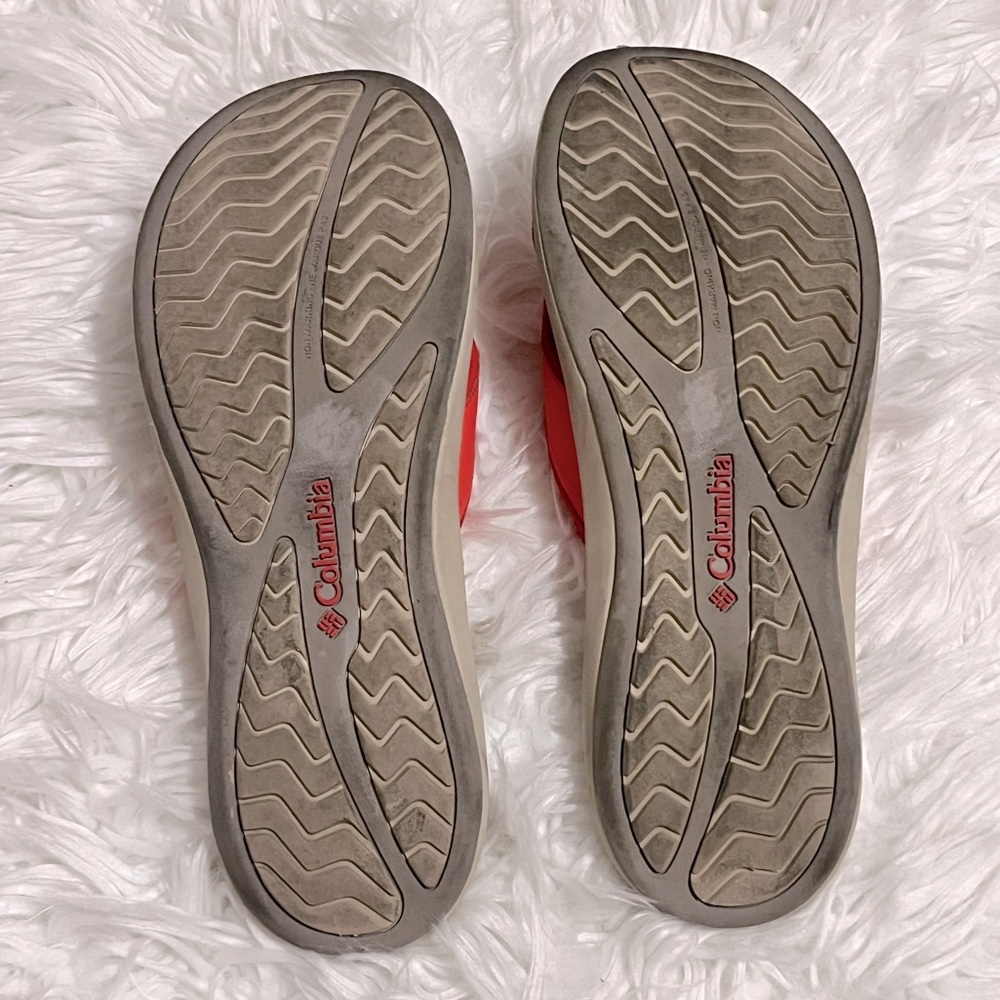 Columbia Kea ll Orange Red One Toe Loop Sandals Size 10 - Picture 4 of 5